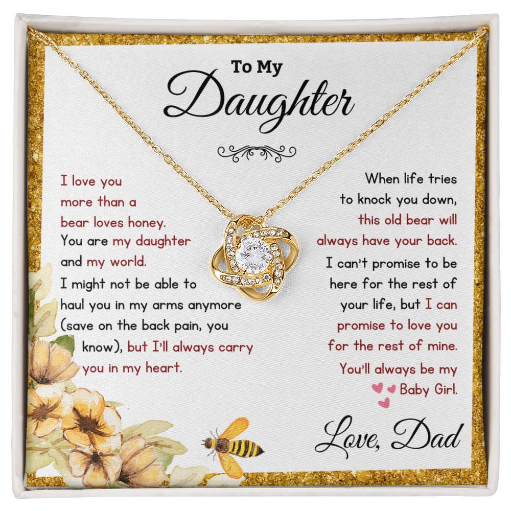 My Daughter, This Old Bear Will Always Have Your Back Necklace