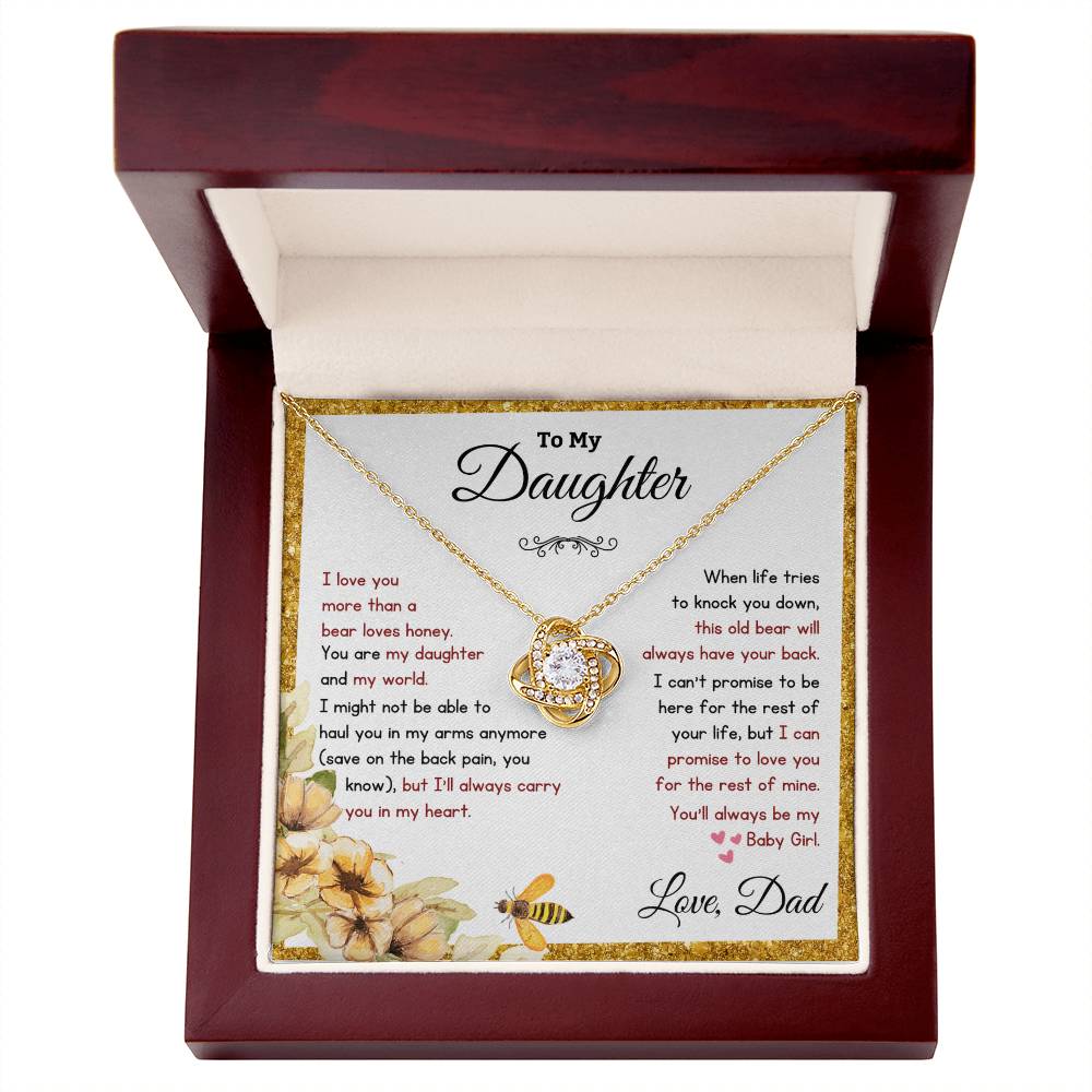 My Daughter, This Old Bear Will Always Have Your Back Necklace