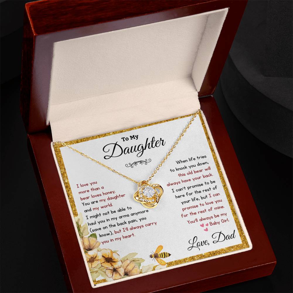 My Daughter, This Old Bear Will Always Have Your Back Necklace
