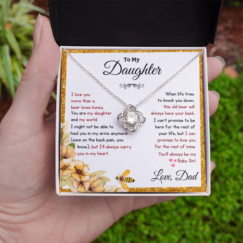 My Daughter, This Old Bear Will Always Have Your Back Necklace