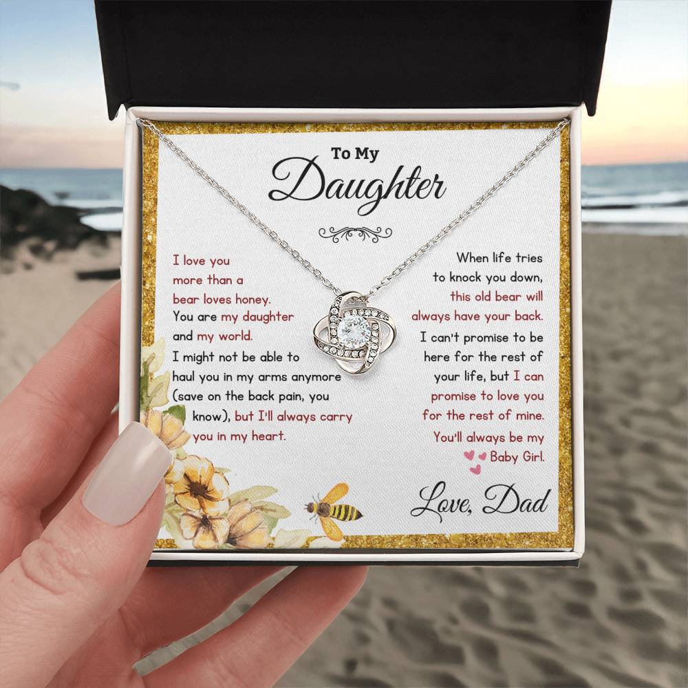 My Daughter, This Old Bear Will Always Have Your Back Necklace
