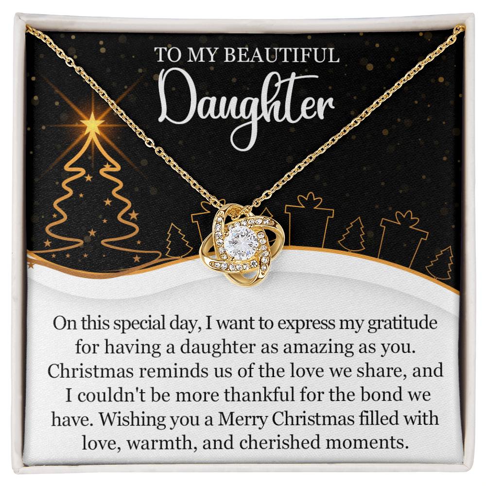 To My Daughter - Wishing You A Merry Christmas Filled With Love - Love Knot Necklace