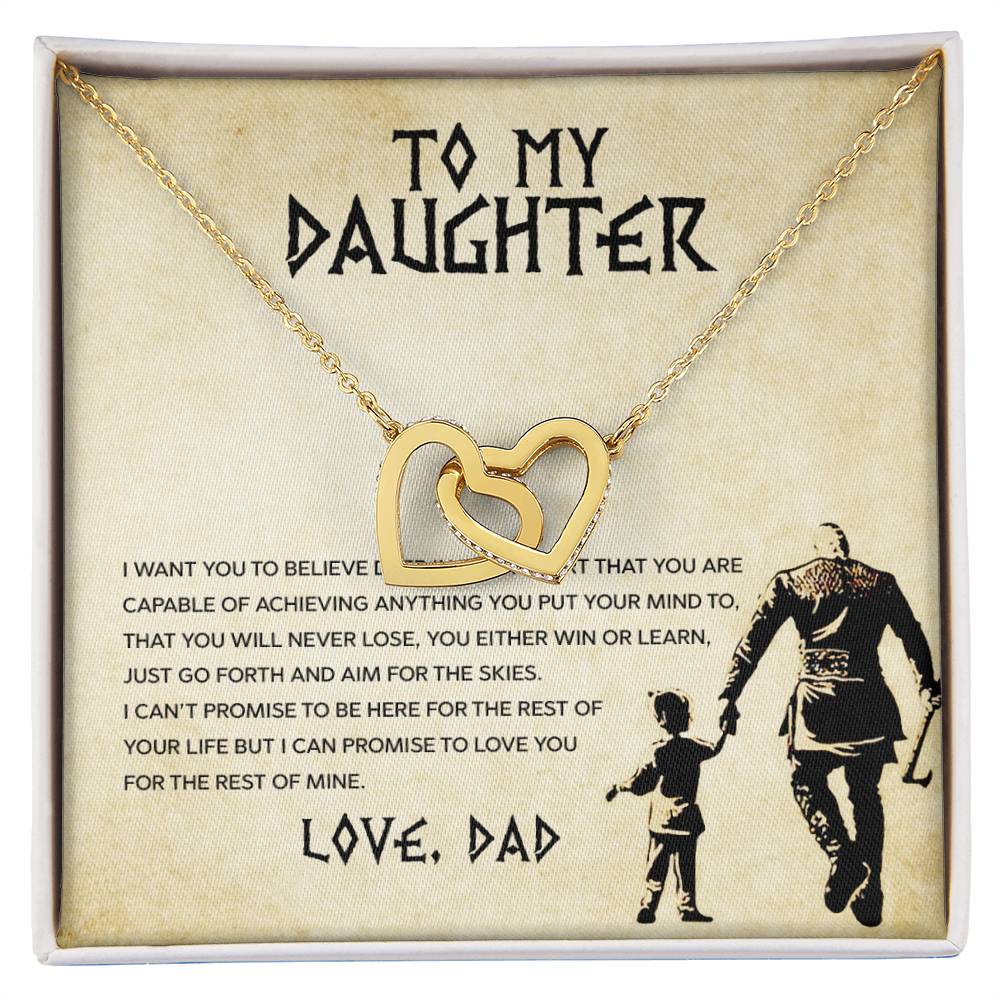 To My Daughter, You Will Never Lose - Interlocking Heart Necklace