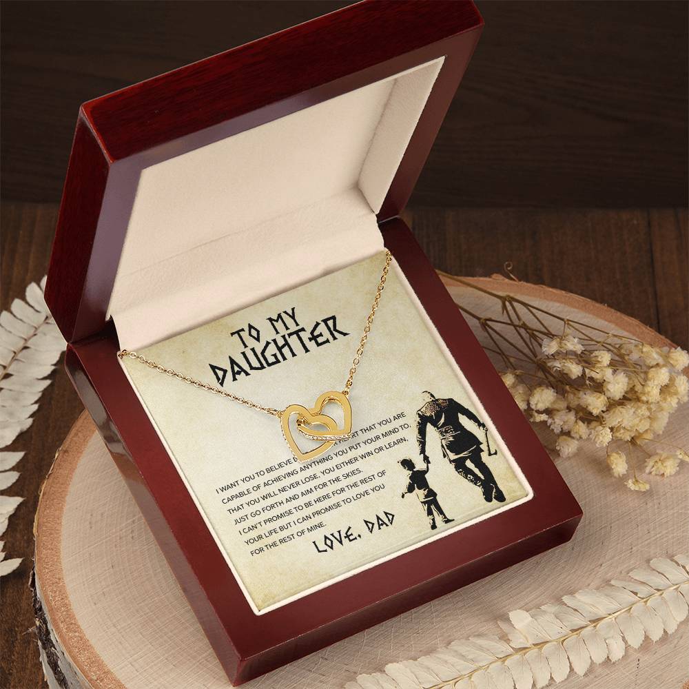 To My Daughter, You Will Never Lose - Interlocking Heart Necklace