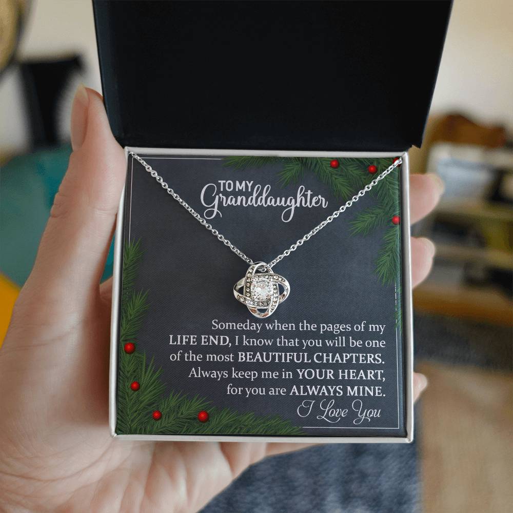 To My Granddaughter - You Are Always In My Heart - Love Knot Necklace
