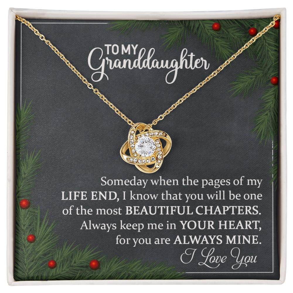 To My Granddaughter - You Are Always In My Heart - Love Knot Necklace