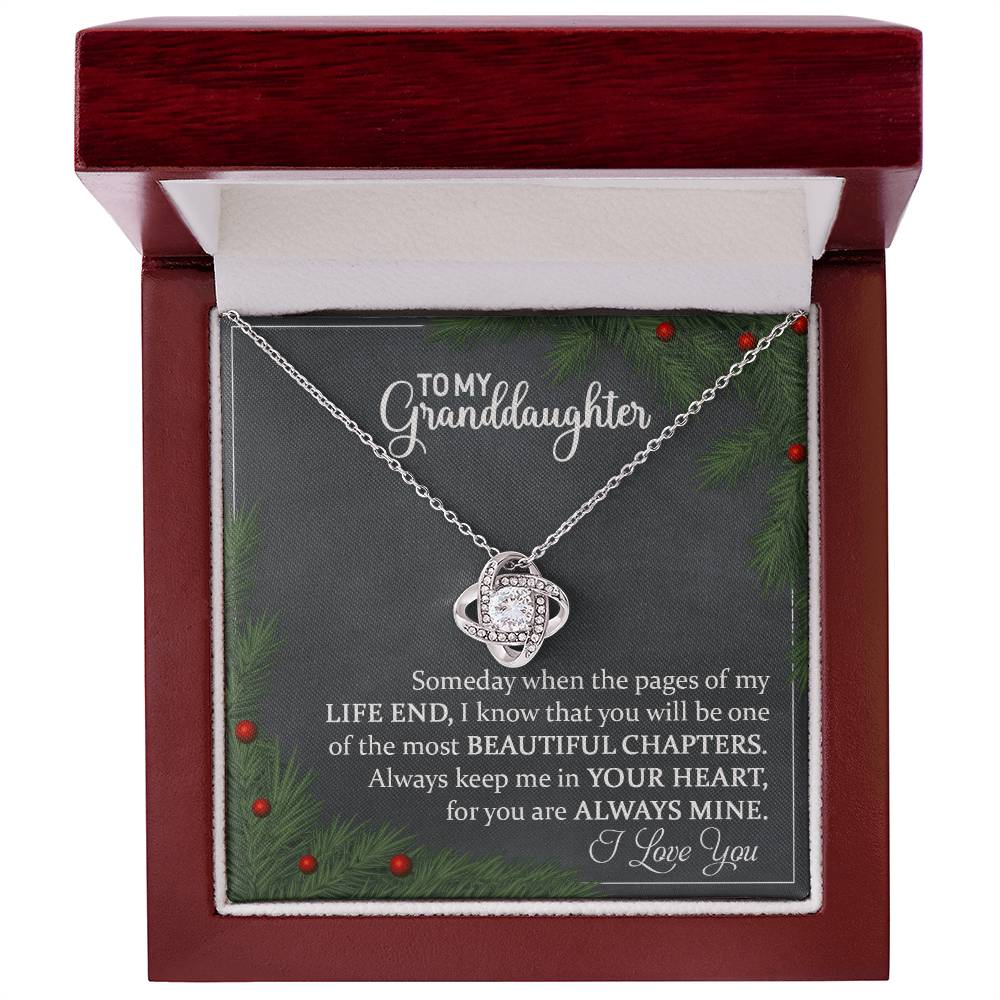 To My Granddaughter - You Are Always In My Heart - Love Knot Necklace