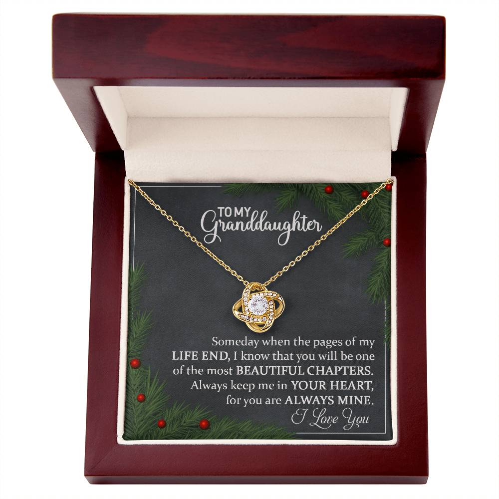 To My Granddaughter - You Are Always In My Heart - Love Knot Necklace
