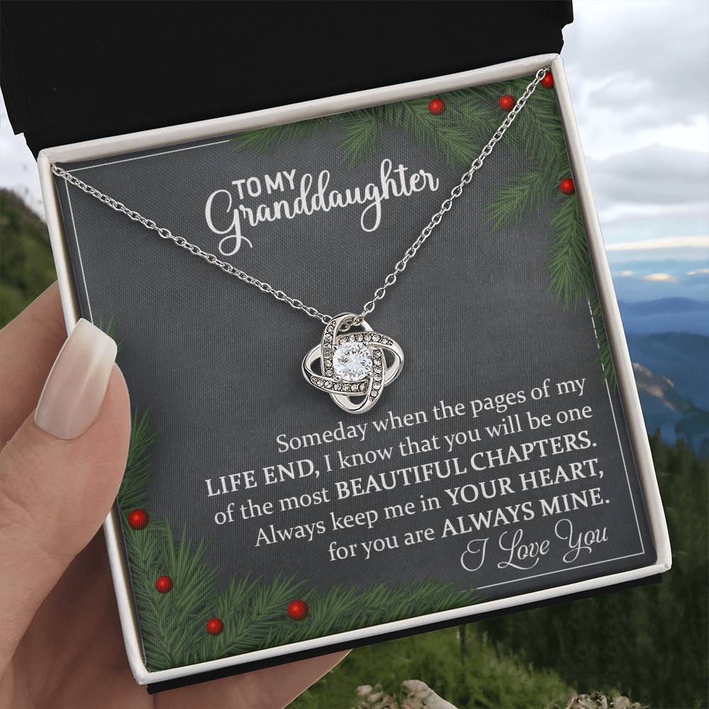 To My Granddaughter - You Are Always In My Heart - Love Knot Necklace