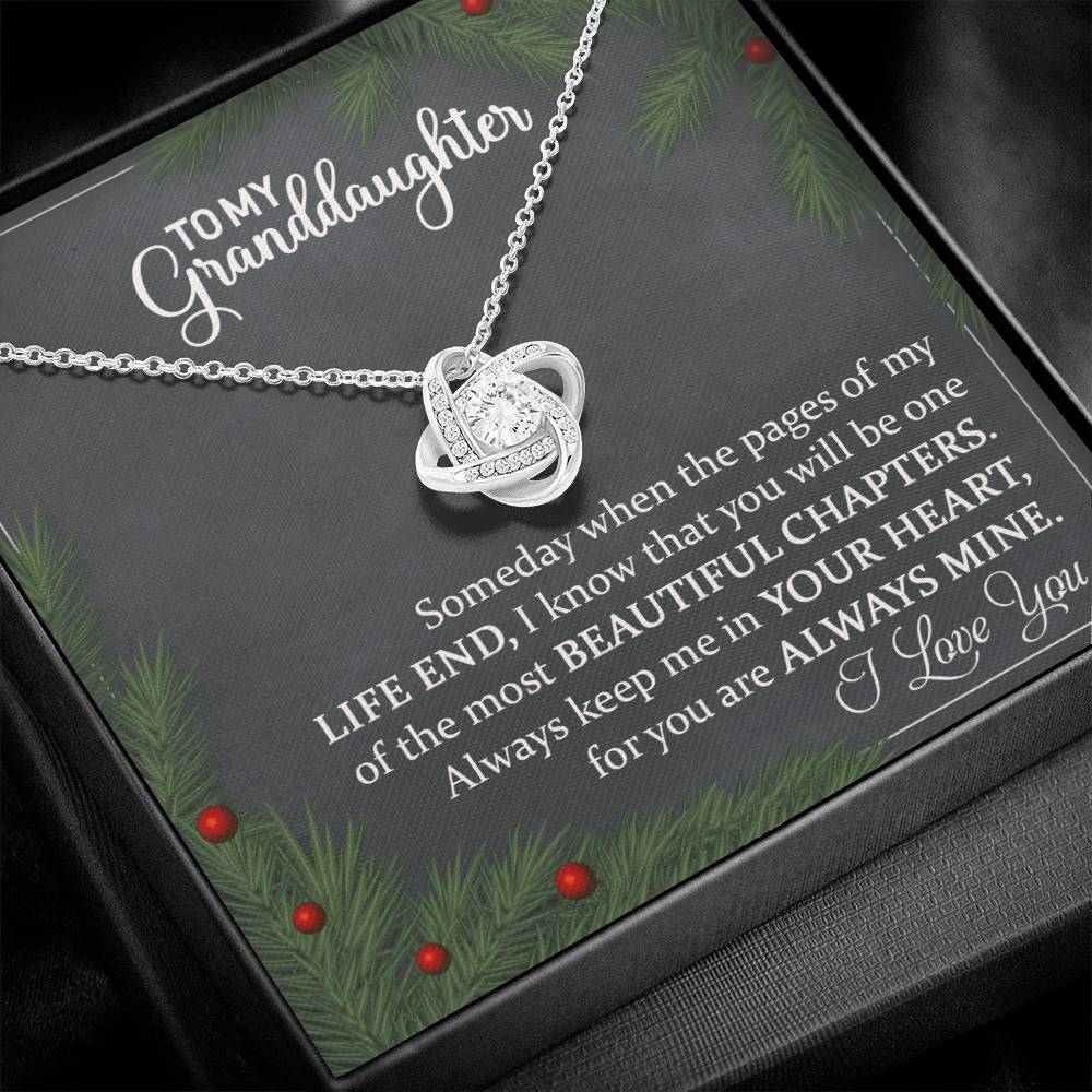 To My Granddaughter - You Are Always In My Heart - Love Knot Necklace