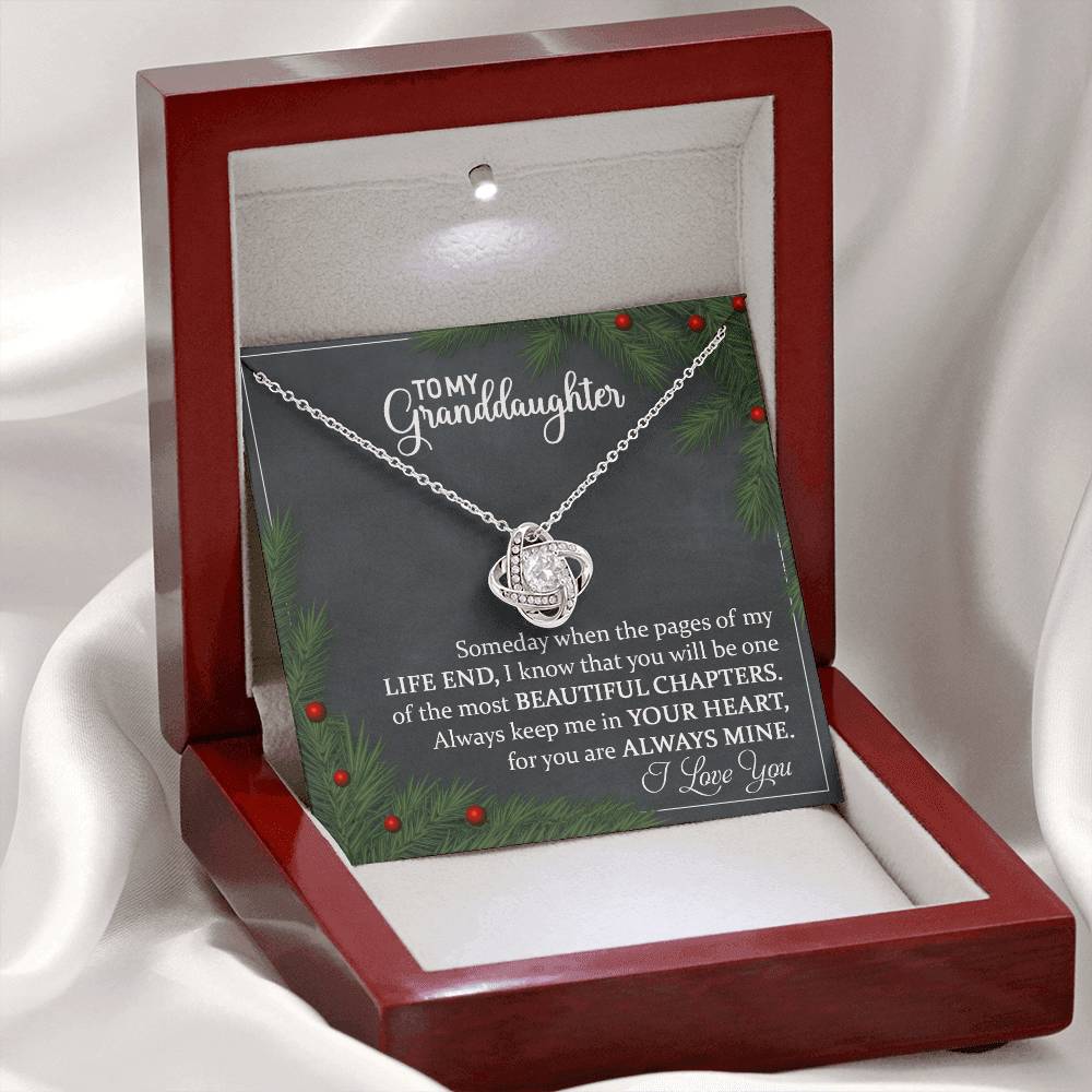 To My Granddaughter - You Are Always In My Heart - Love Knot Necklace