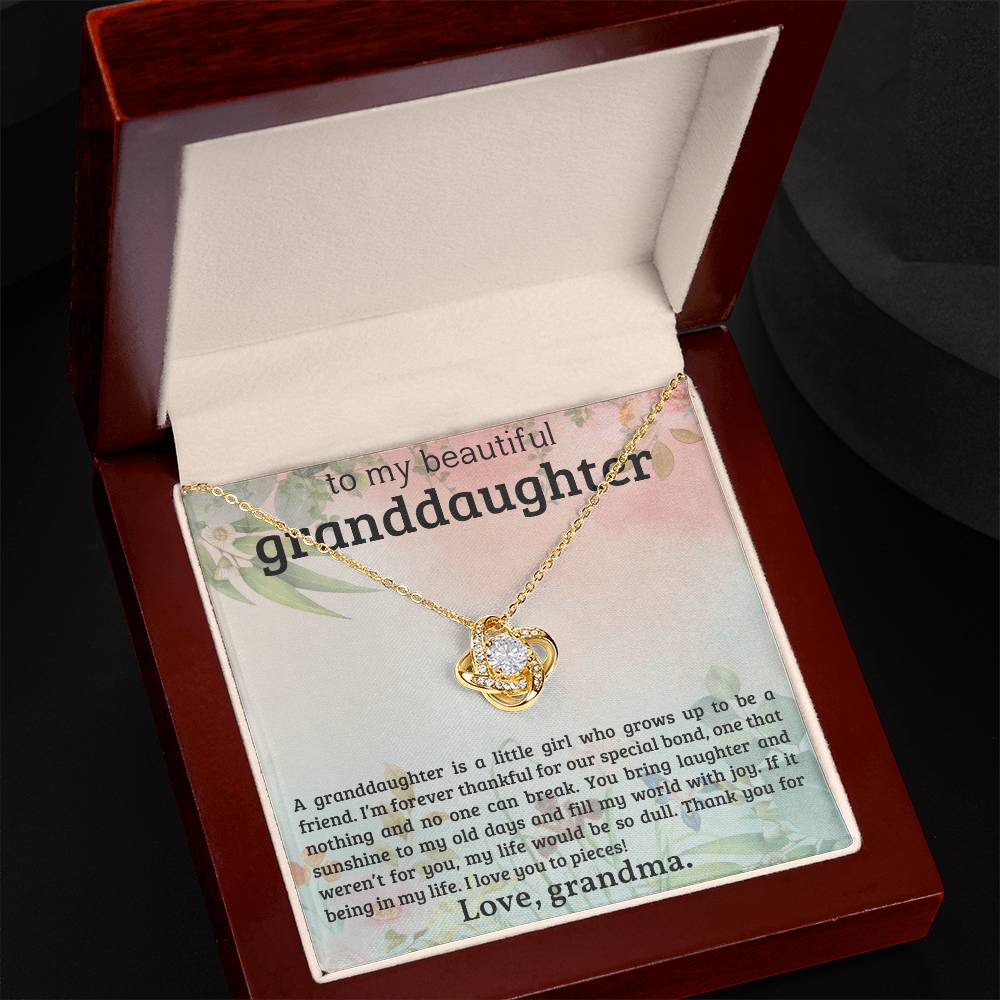 To My Granddaughter - You Fill My World With Joy - Love Knot Necklace