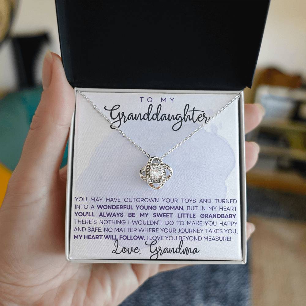 To my granddaughter - You'll always be my sweet grandbaby - Love Knot Necklace