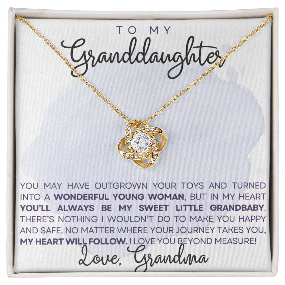 To my granddaughter - You'll always be my sweet grandbaby - Love Knot Necklace