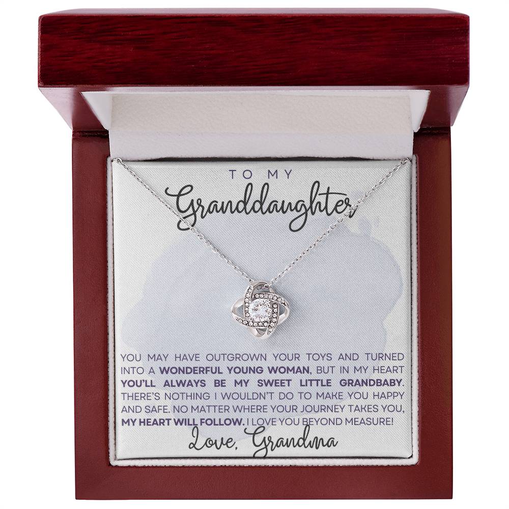 To my granddaughter - You'll always be my sweet grandbaby - Love Knot Necklace