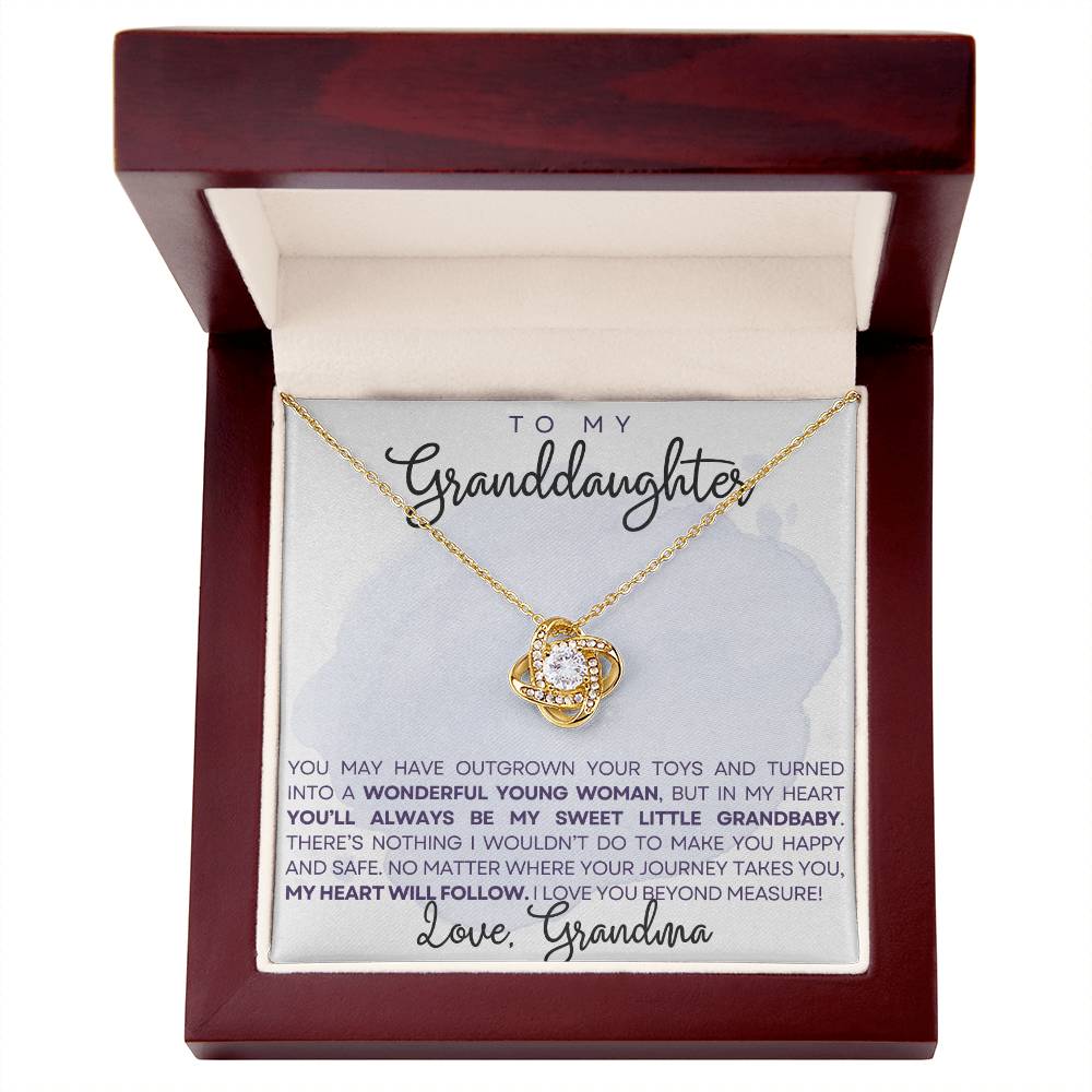 To my granddaughter - You'll always be my sweet grandbaby - Love Knot Necklace