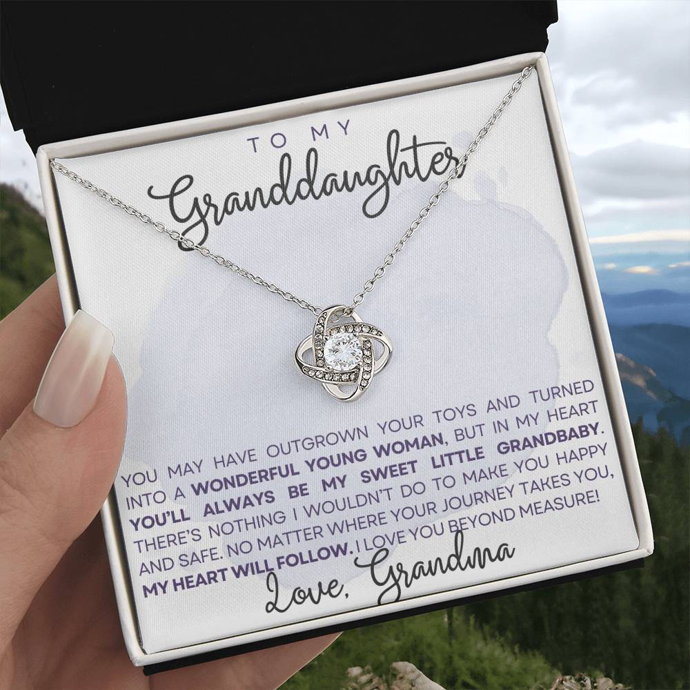 To my granddaughter - You'll always be my sweet grandbaby - Love Knot Necklace