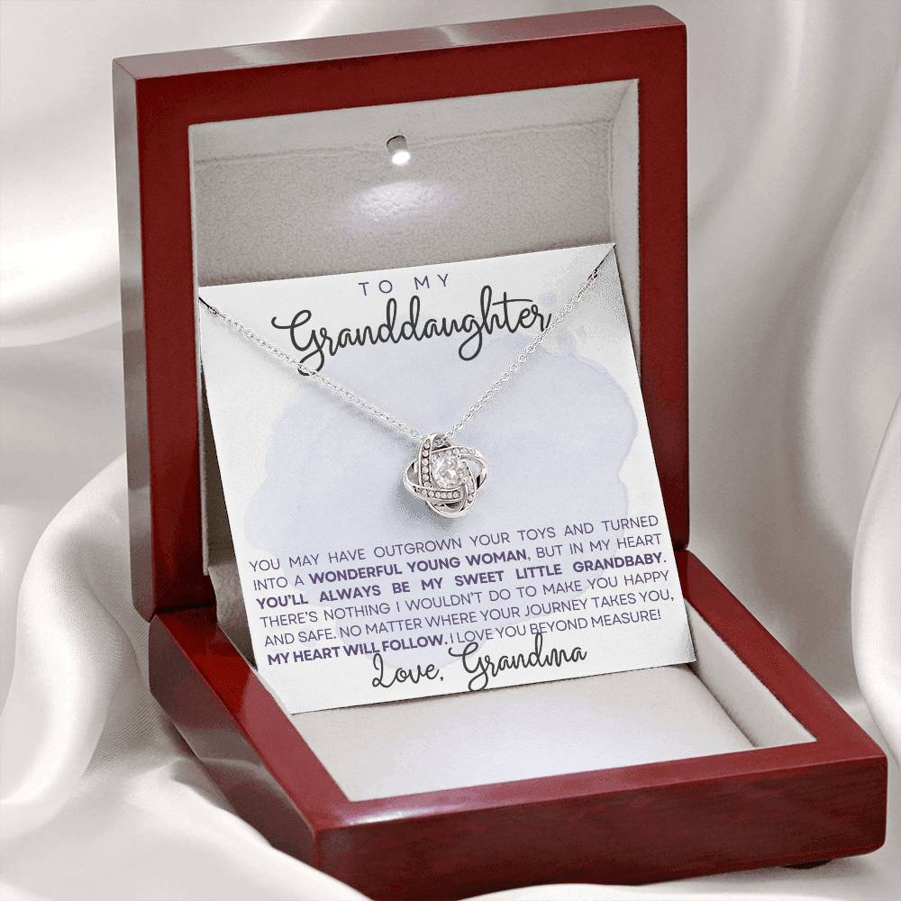 To my granddaughter - You'll always be my sweet grandbaby - Love Knot Necklace