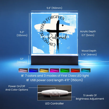 Design informational graphic for Acrylic Engraved  LED features - 3