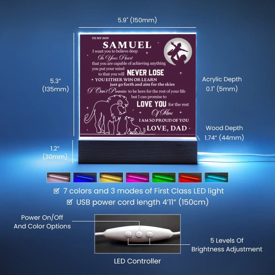 Design informational graphic for Acrylic Engraved  LED features - 3