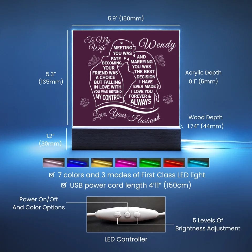 Design informational graphic for Acrylic Engraved  LED features - 3