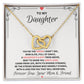 [ALMOST GONE] To My Daughter, Forever True Your Mom & Friend - Interlocking Hearts Necklace