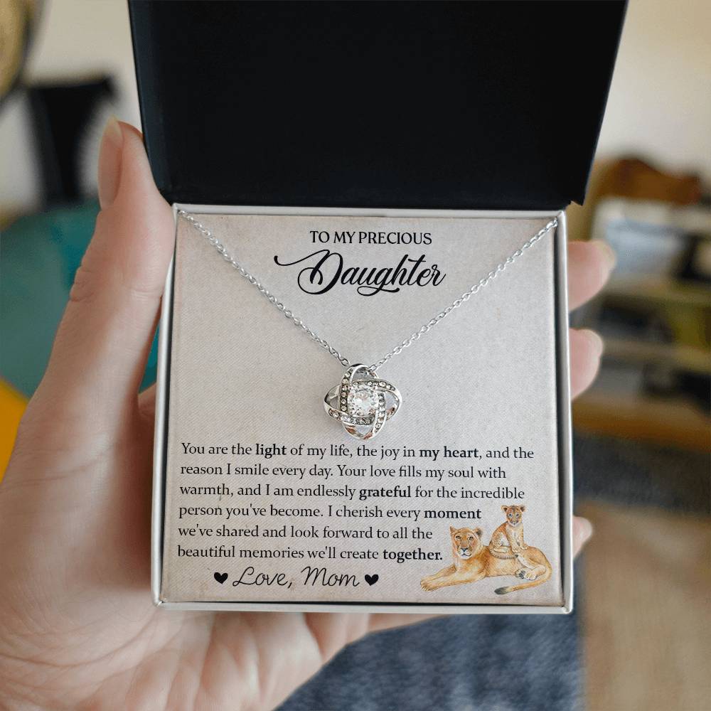 [ALMOST GONE] To My Daughter, The Light Of My Life - Love Knot Necklace