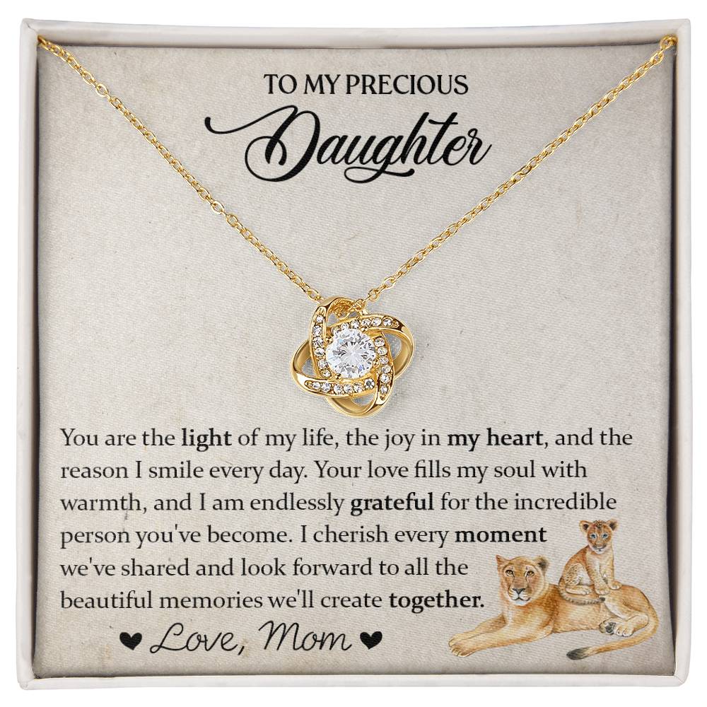 [ALMOST GONE] To My Daughter, The Light Of My Life - Love Knot Necklace