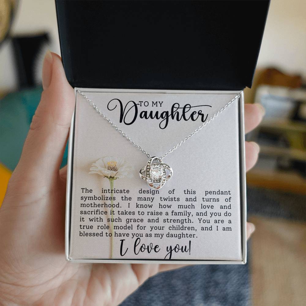 [ALMOST GONE] To My Daughter - True Role Model For Your Children - Love Knot Necklace