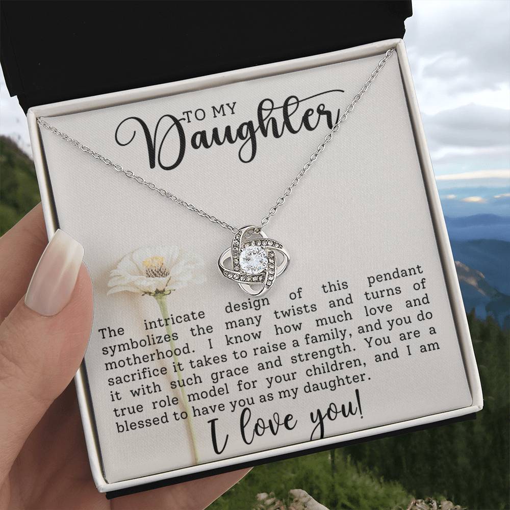 [ALMOST GONE] To My Daughter - True Role Model For Your Children - Love Knot Necklace