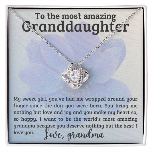 [ALMOST GONE] To My Granddaughter From The World's Most Amazing Grandma - Love Knot Necklace