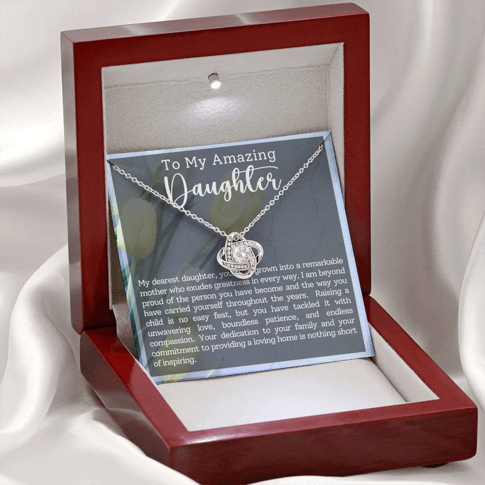 [LIMITED STOCK] To My Daughter, Remarkable Mother Who Exudes Greatness - Love Knot Necklace