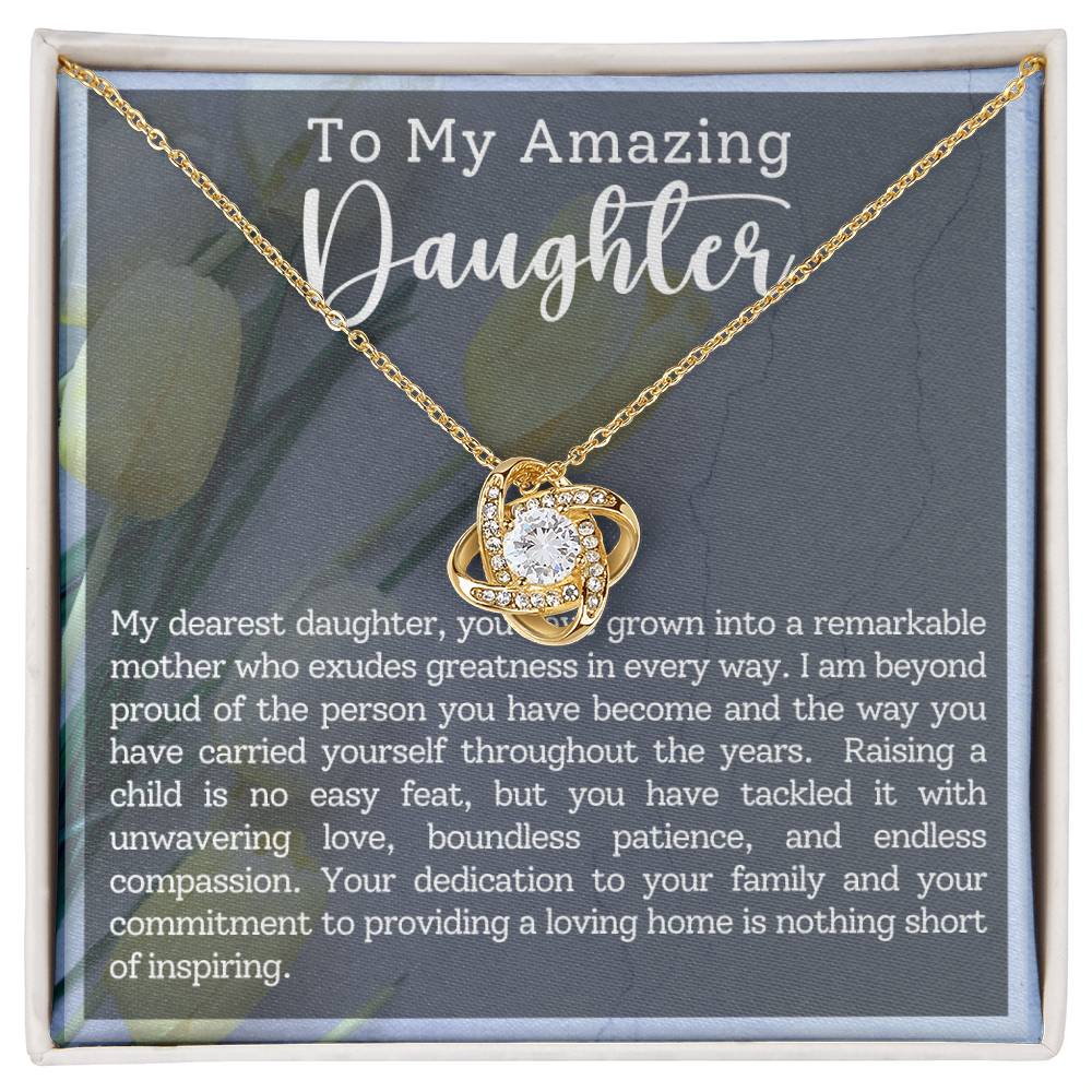 [LIMITED STOCK] To My Daughter, Remarkable Mother Who Exudes Greatness - Love Knot Necklace