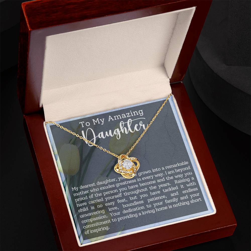 [LIMITED STOCK] To My Daughter, Remarkable Mother Who Exudes Greatness - Love Knot Necklace