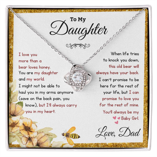 My Daughter, This Old Bear Will Always Have Your Back Necklace