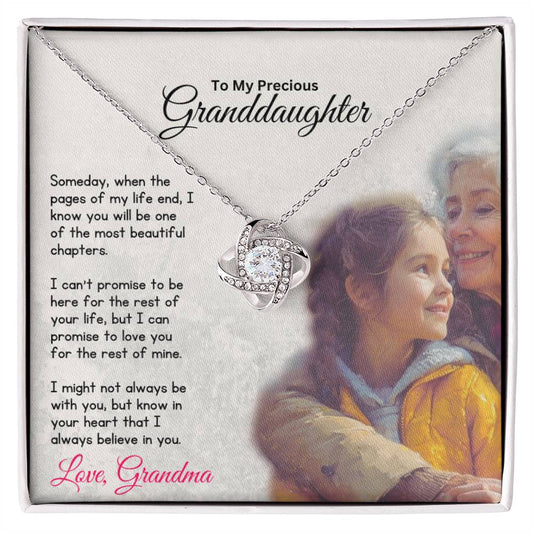 Promise Your Endless Love and Faith In Your Granddaughter - Believe In Yourself Necklace