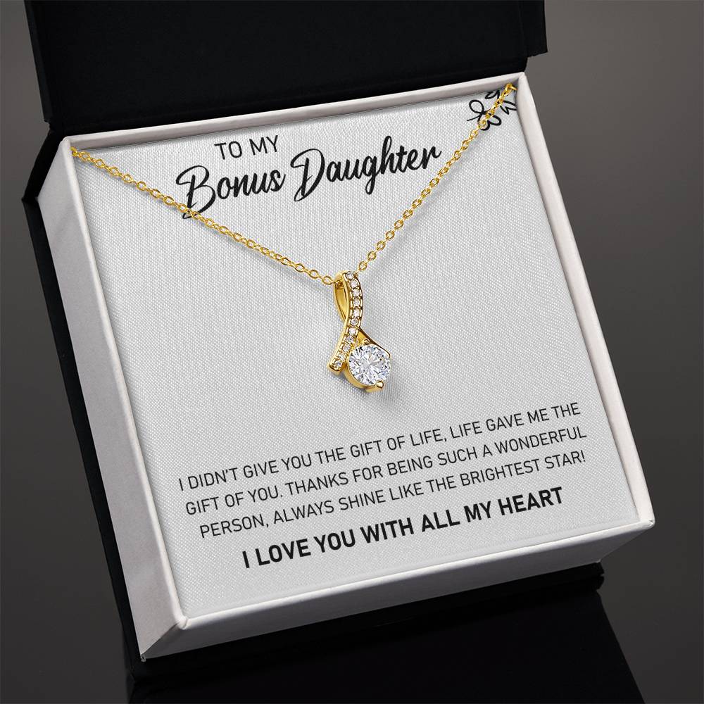 To My Bonus Daughter, Always Shine Like The Brightest Star - Alluring Beauty Necklace