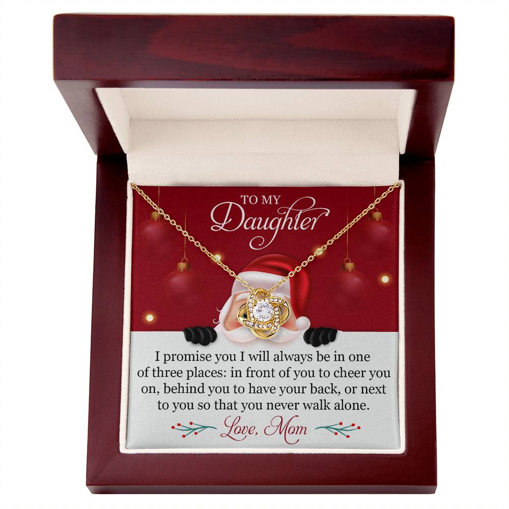 To My Daughter - You'll Never Walk Alone - Love Knot Necklace