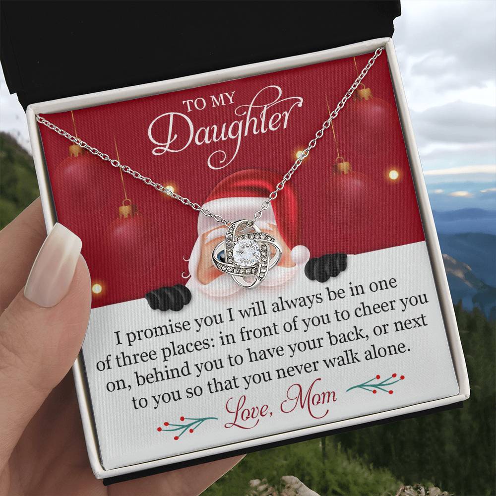 To My Daughter - You'll Never Walk Alone - Love Knot Necklace