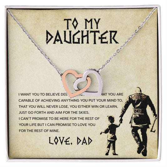 To My Daughter, You Will Never Lose - Interlocking Heart Necklace