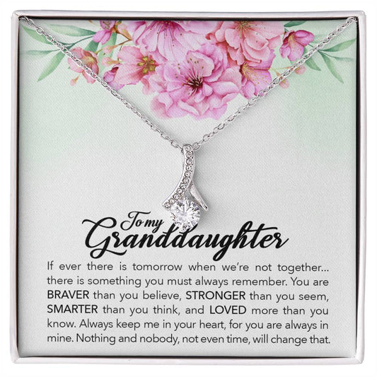 To My Granddaughter, Always Keep Me In Your Heart, - Alluring Beauty Necklace