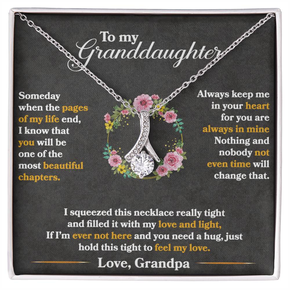 To My Granddaughter, Hold This Tight To Feel My Love - Alluring Beauty Necklace