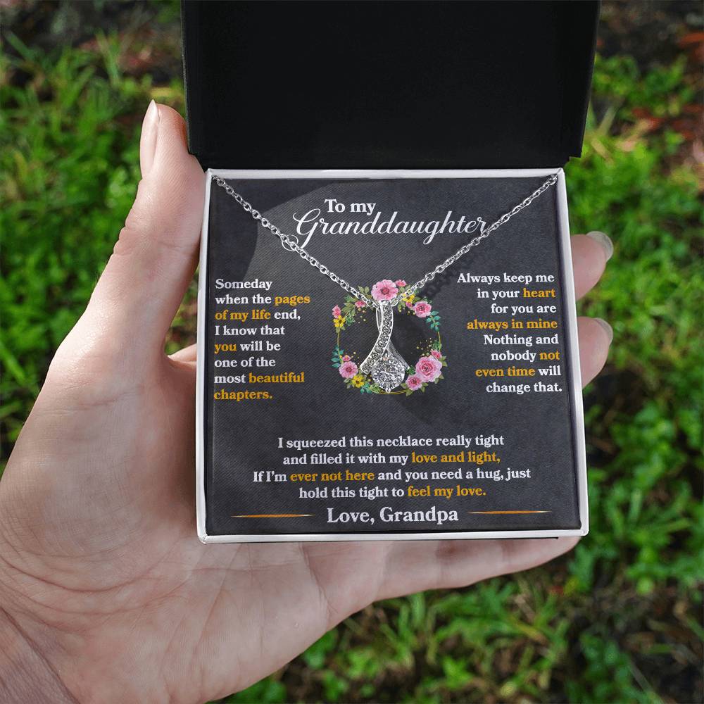 To My Granddaughter, Hold This Tight To Feel My Love - Alluring Beauty Necklace