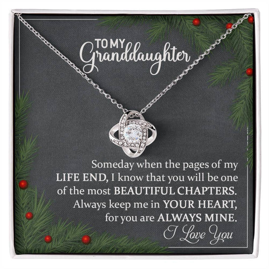 To My Granddaughter - You Are Always In My Heart - Love Knot Necklace