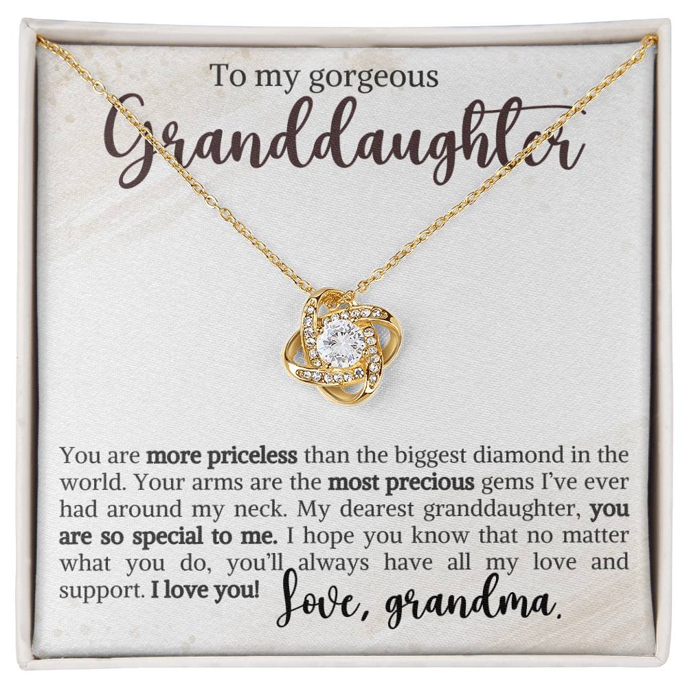 To My Granddaughter - You are so special to me - Love Knot Necklace