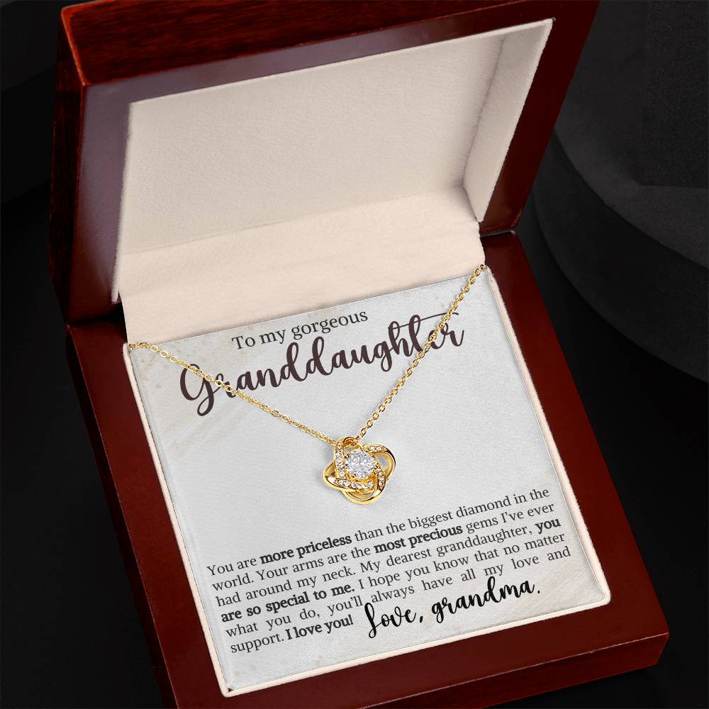 To My Granddaughter - You are so special to me - Love Knot Necklace