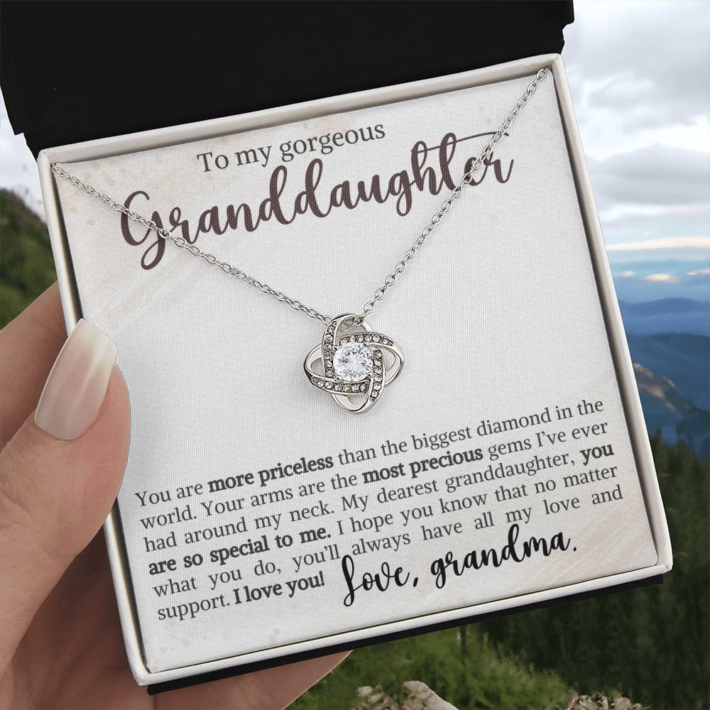 To My Granddaughter - You are so special to me - Love Knot Necklace