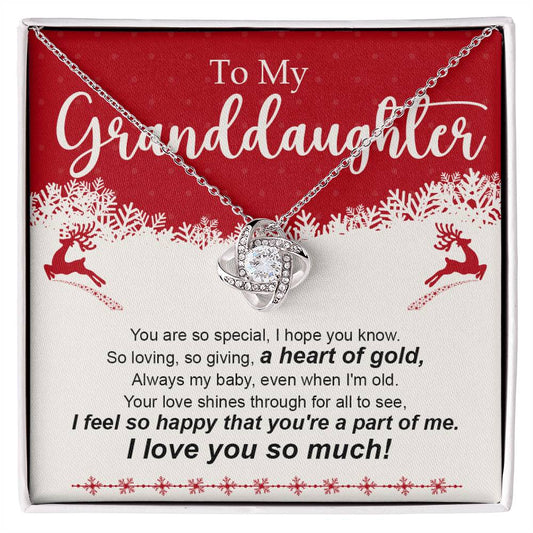 To My Granddaughter - You Have A Heart Of Gold - Love Knot Necklace