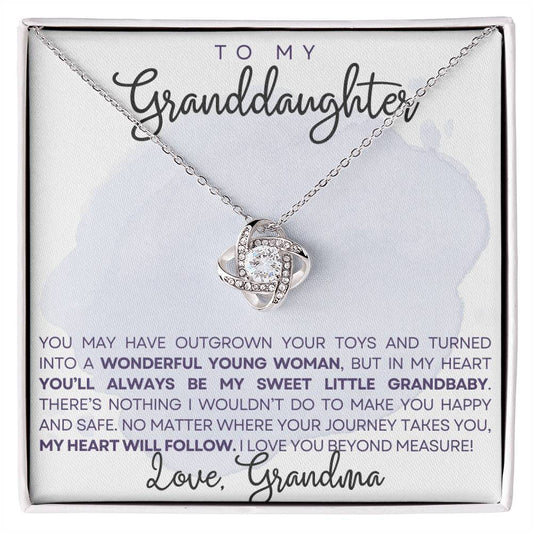 To my granddaughter - You'll always be my sweet grandbaby - Love Knot Necklace