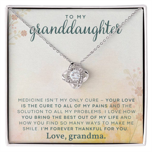 To My Granddaughter - Your Love Is The Cure To All - Love Knot Necklace